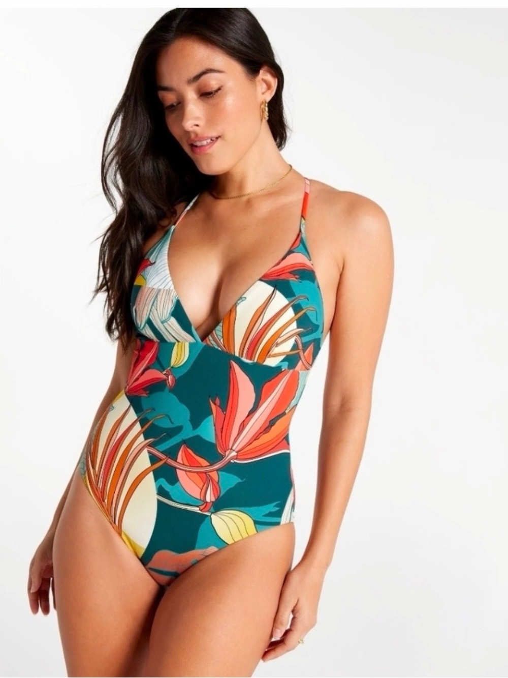 CALIA Women's Swim Triangle Strappy Back One Piece